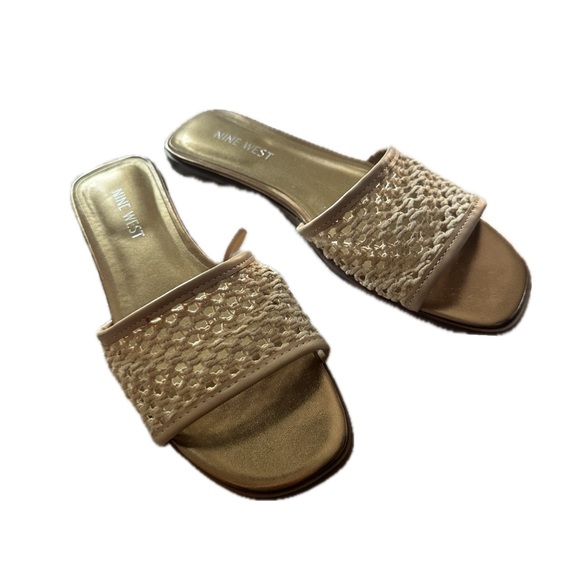 Nine West Golden Woven Flats - Picture 2 of 3